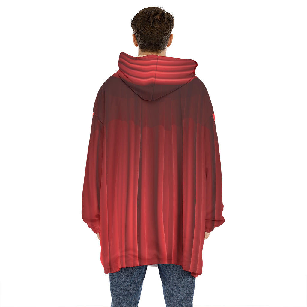 Red Curtain Theater Print Hoodie Blanket