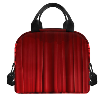 Red Curtain Theater Print Insulated Lunch Bag