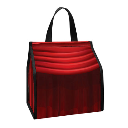 Red Curtain Theater Print Insulated Lunch Tote