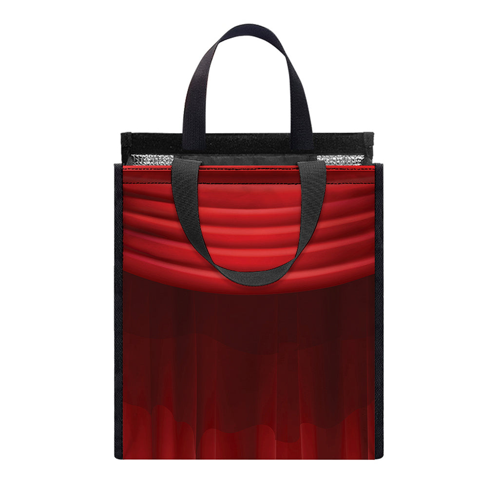 Red Curtain Theater Print Insulated Lunch Tote