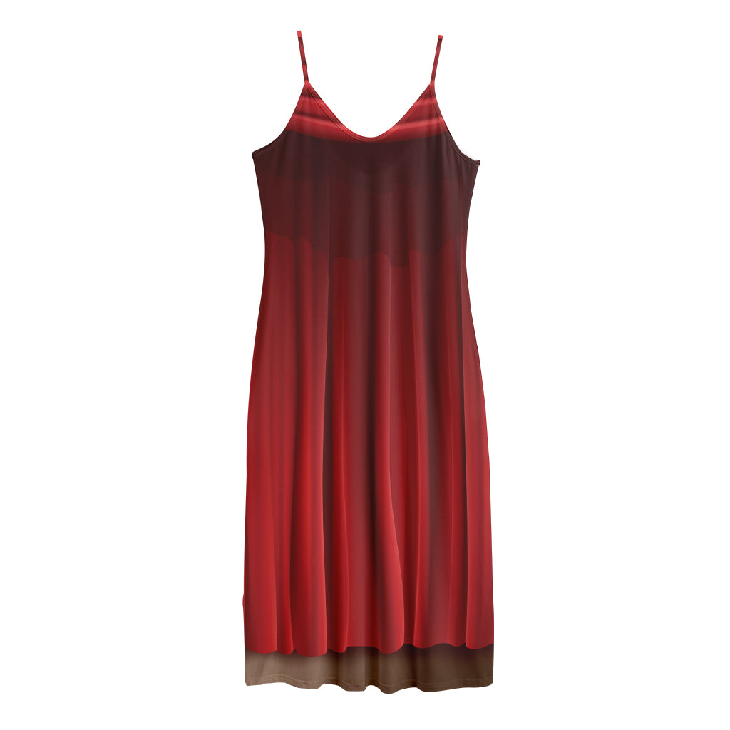 Red Curtain Theater Print Jersey Midi Cami Dress