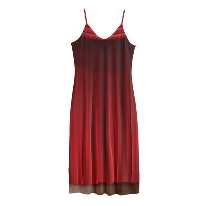 Red Curtain Theater Print Jersey Midi Cami Dress
