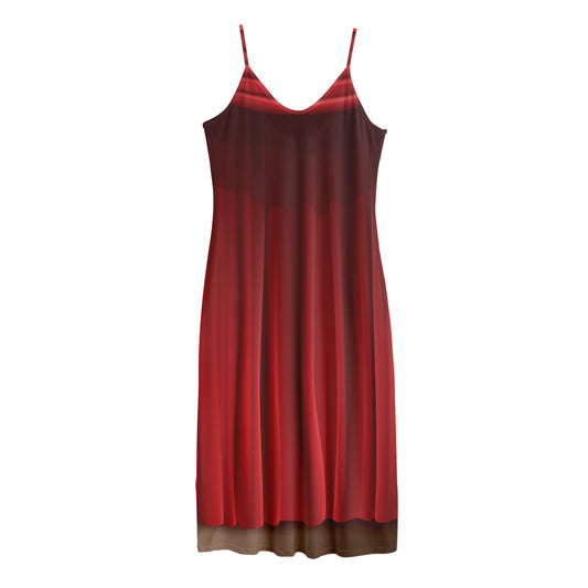 Red Curtain Theater Print Jersey Midi Cami Dress
