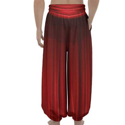 Red Curtain Theater Print Lantern Pants