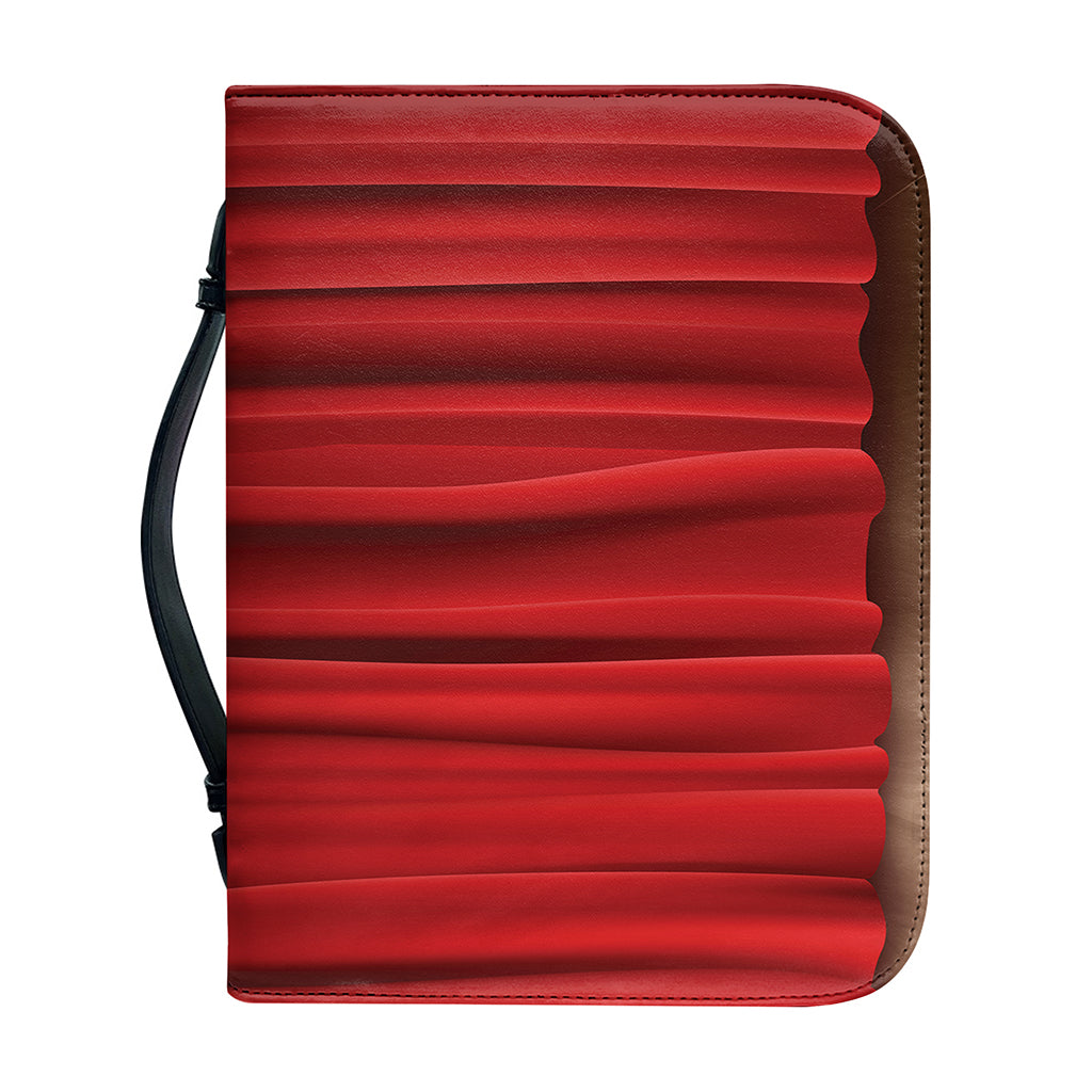 Red Curtain Theater Print Leather Bible Cover