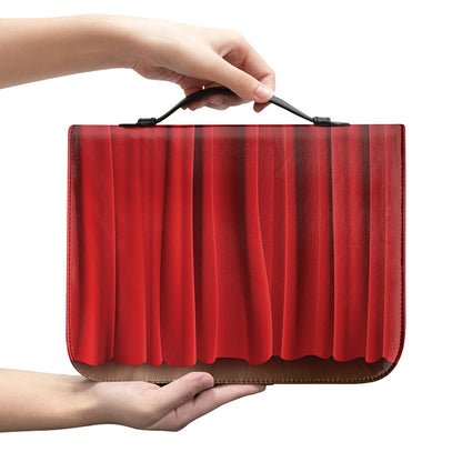 Red Curtain Theater Print Leather Bible Cover