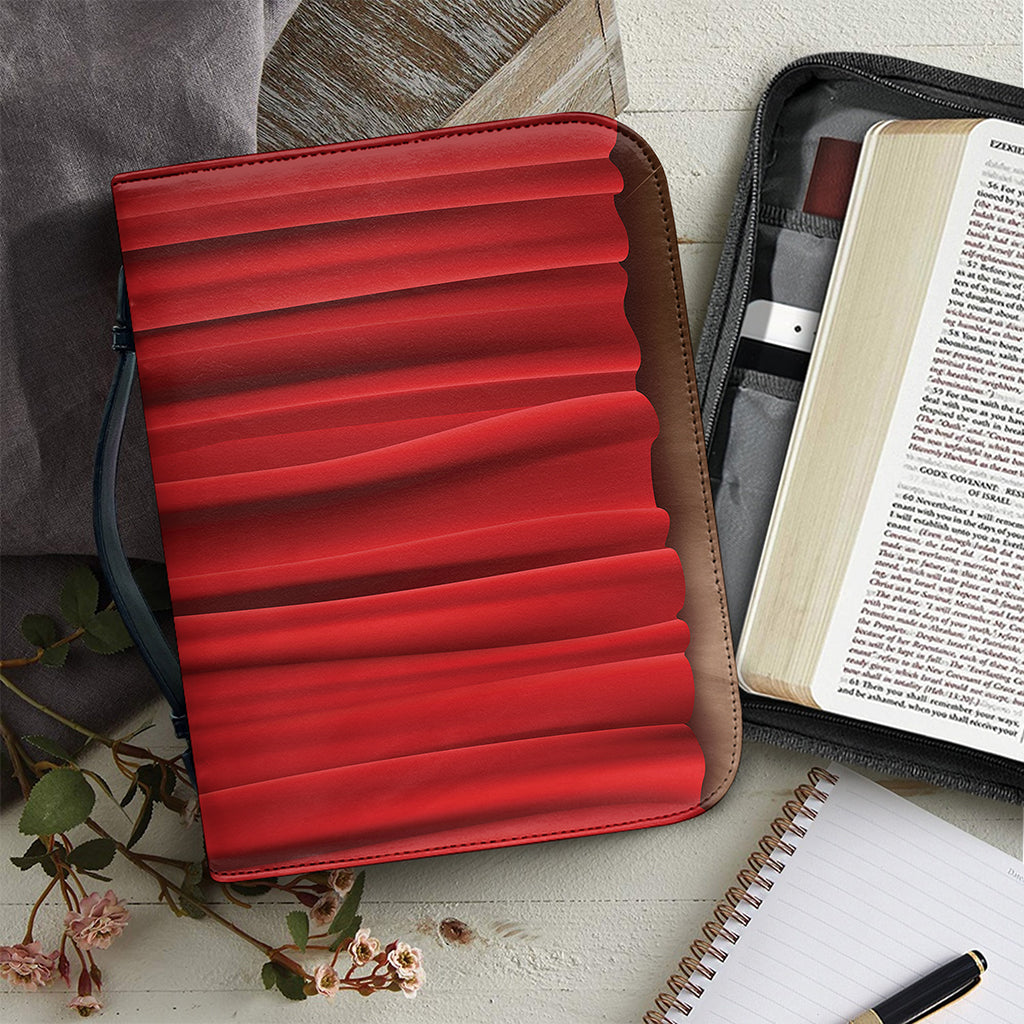 Red Curtain Theater Print Leather Bible Cover