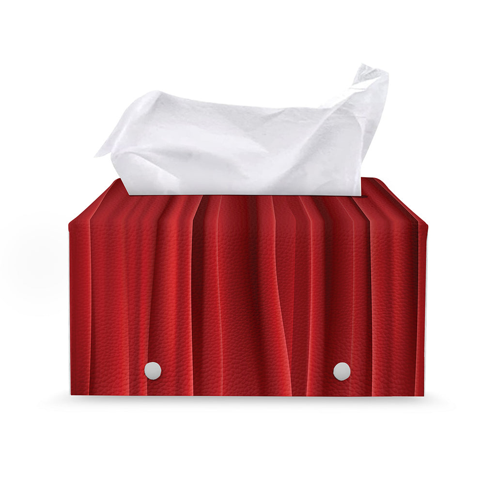Red Curtain Theater Print Leather Tissue Box Cover