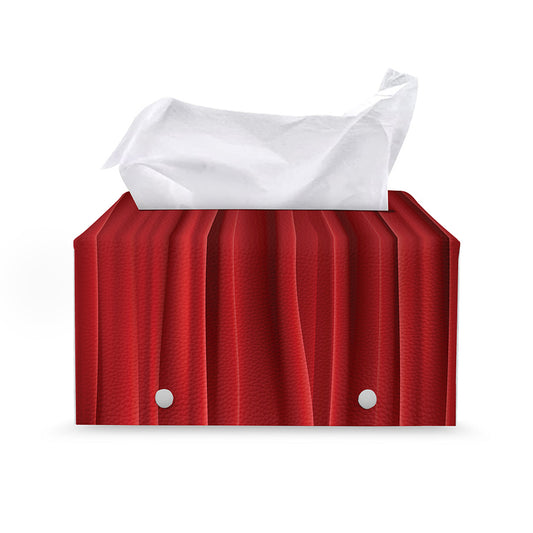 Red Curtain Theater Print Leather Tissue Box Cover