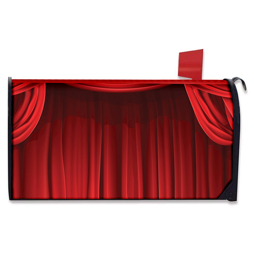 Red Curtain Theater Print Mailbox Cover