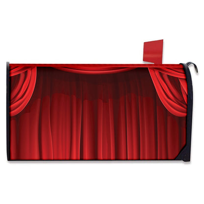 Red Curtain Theater Print Mailbox Cover