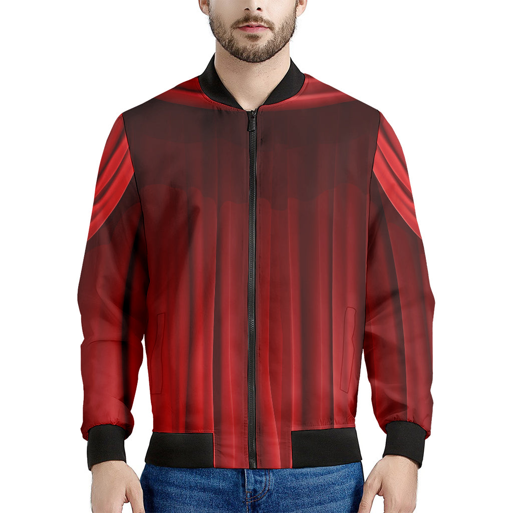 Red Curtain Theater Print Men's Bomber Jacket