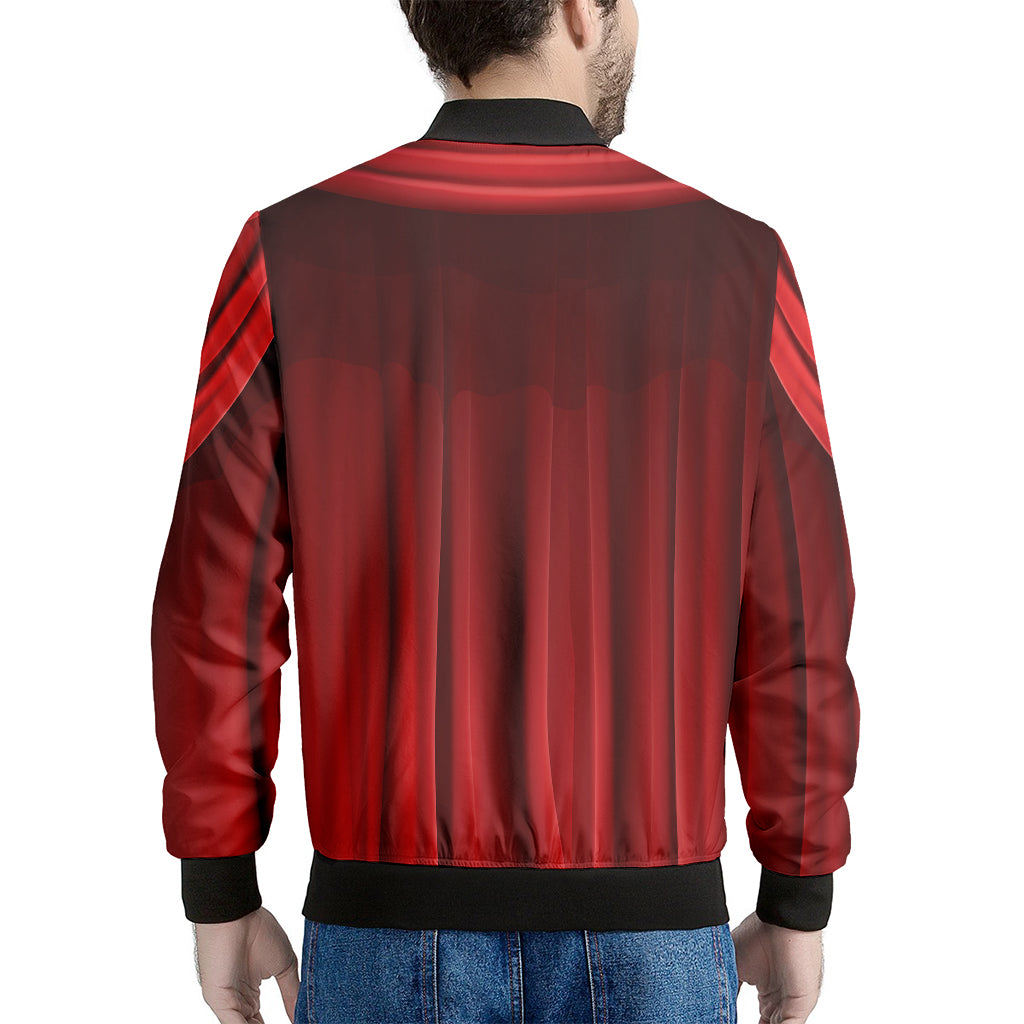 Red Curtain Theater Print Men's Bomber Jacket