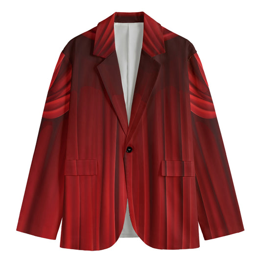 Red Curtain Theater Print Men's Cotton Blazer