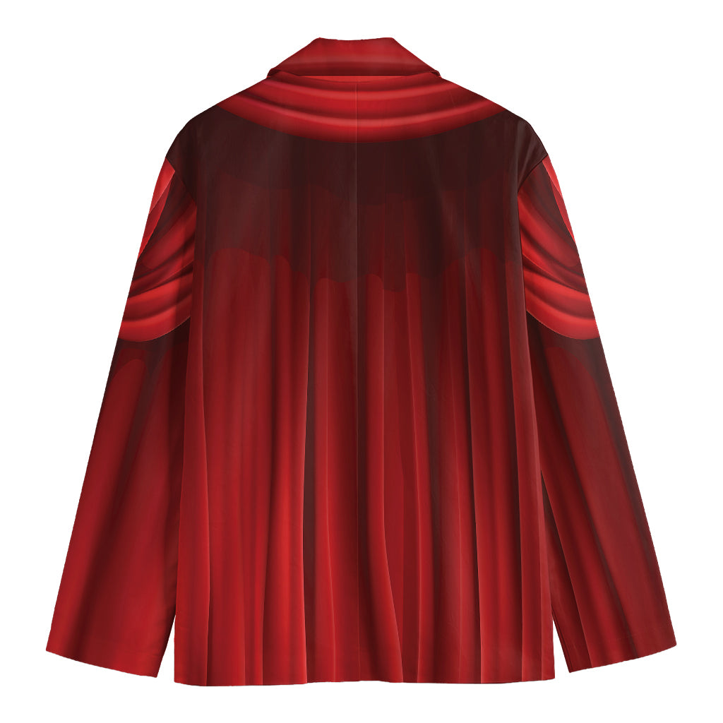 Red Curtain Theater Print Men's Cotton Blazer
