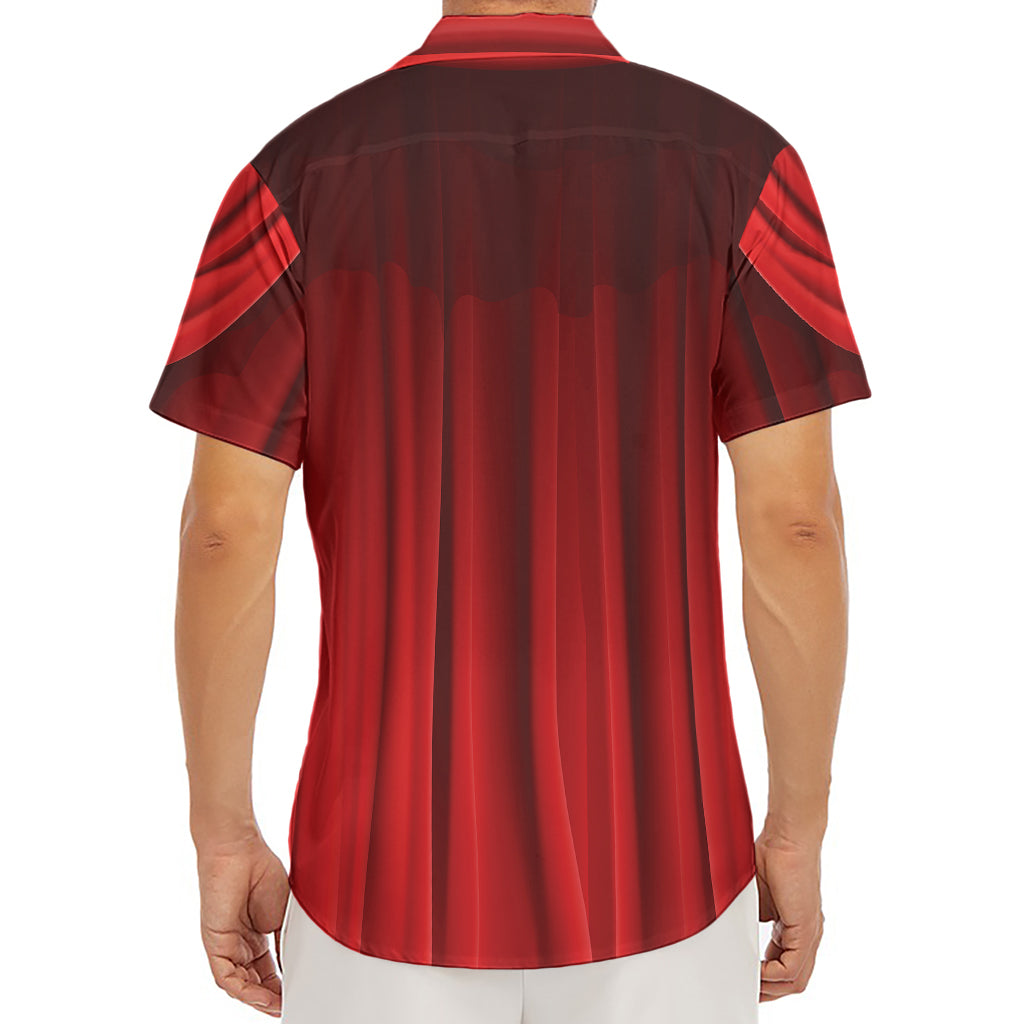 Red Curtain Theater Print Men's Deep V-Neck Shirt