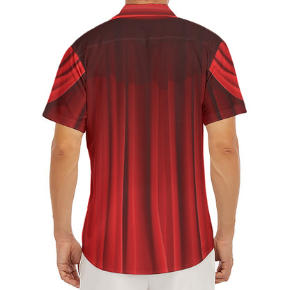 Red Curtain Theater Print Men's Deep V-Neck Shirt