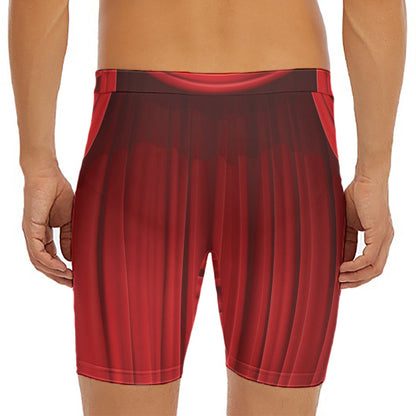 Red Curtain Theater Print Men's Long Boxer Briefs