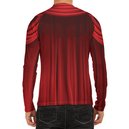 Red Curtain Theater Print Men's Long Sleeve Rash Guard