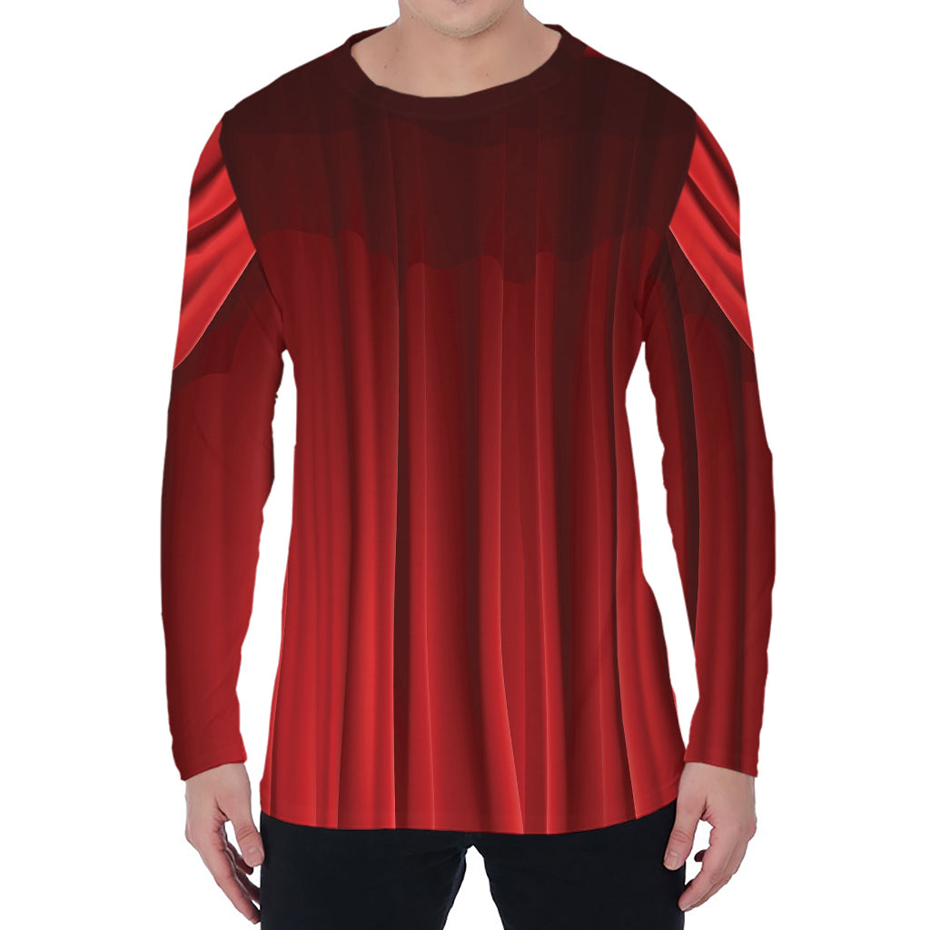Red Curtain Theater Print Men's Long Sleeve T-Shirt