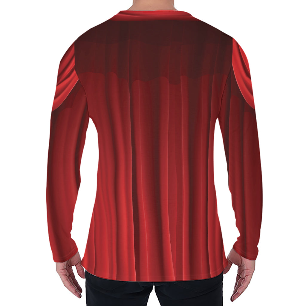 Red Curtain Theater Print Men's Long Sleeve T-Shirt