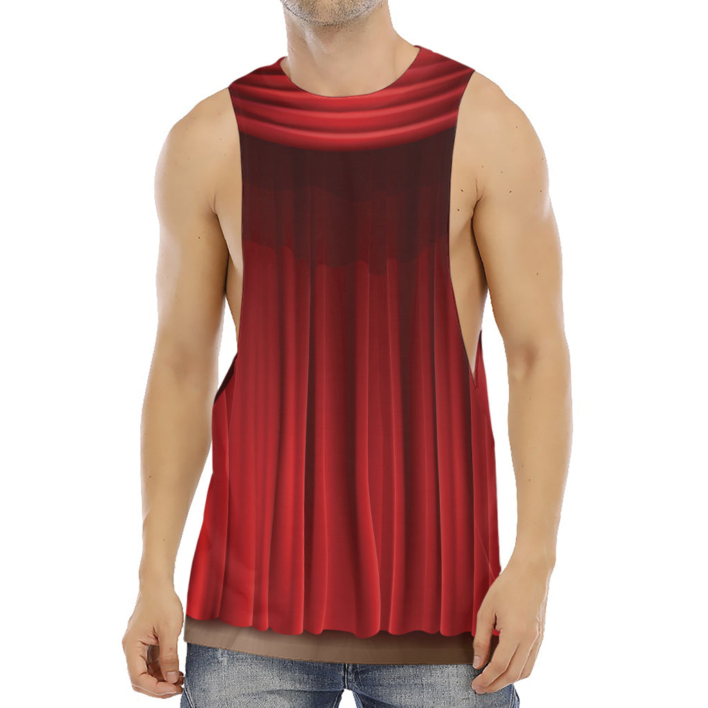 Red Curtain Theater Print Men's Muscle Tank Top