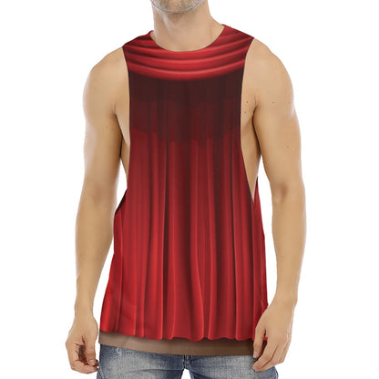 Red Curtain Theater Print Men's Muscle Tank Top
