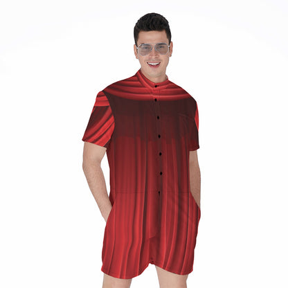 Red Curtain Theater Print Men's Rompers