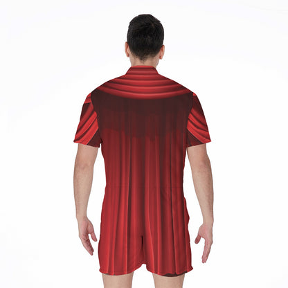 Red Curtain Theater Print Men's Rompers
