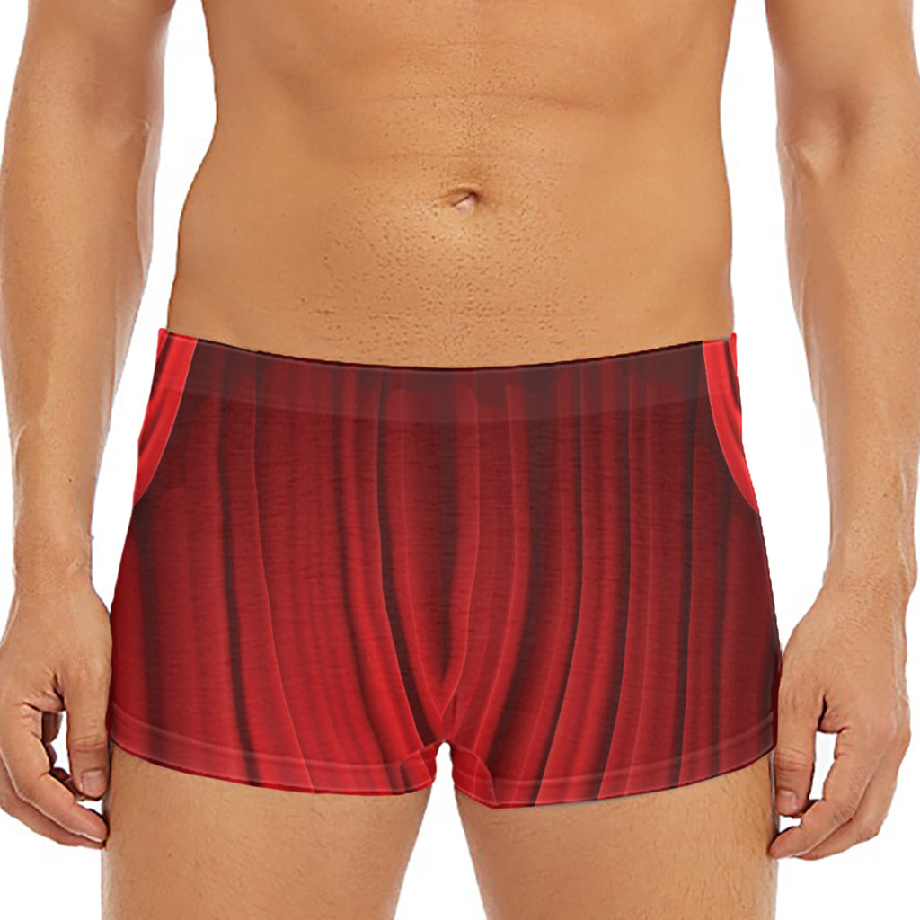 Red Curtain Theater Print Men's Short Boxer Briefs