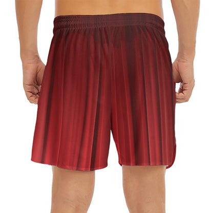 Red Curtain Theater Print Men's Split Running Shorts