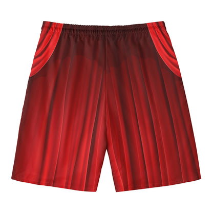 Red Curtain Theater Print Men's Swim Trunks