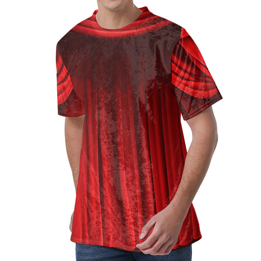 Red Curtain Theater Print Men's Velvet T-Shirt