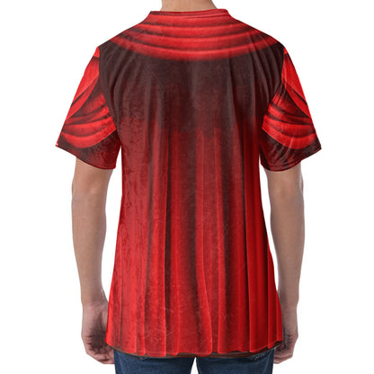 Red Curtain Theater Print Men's Velvet T-Shirt