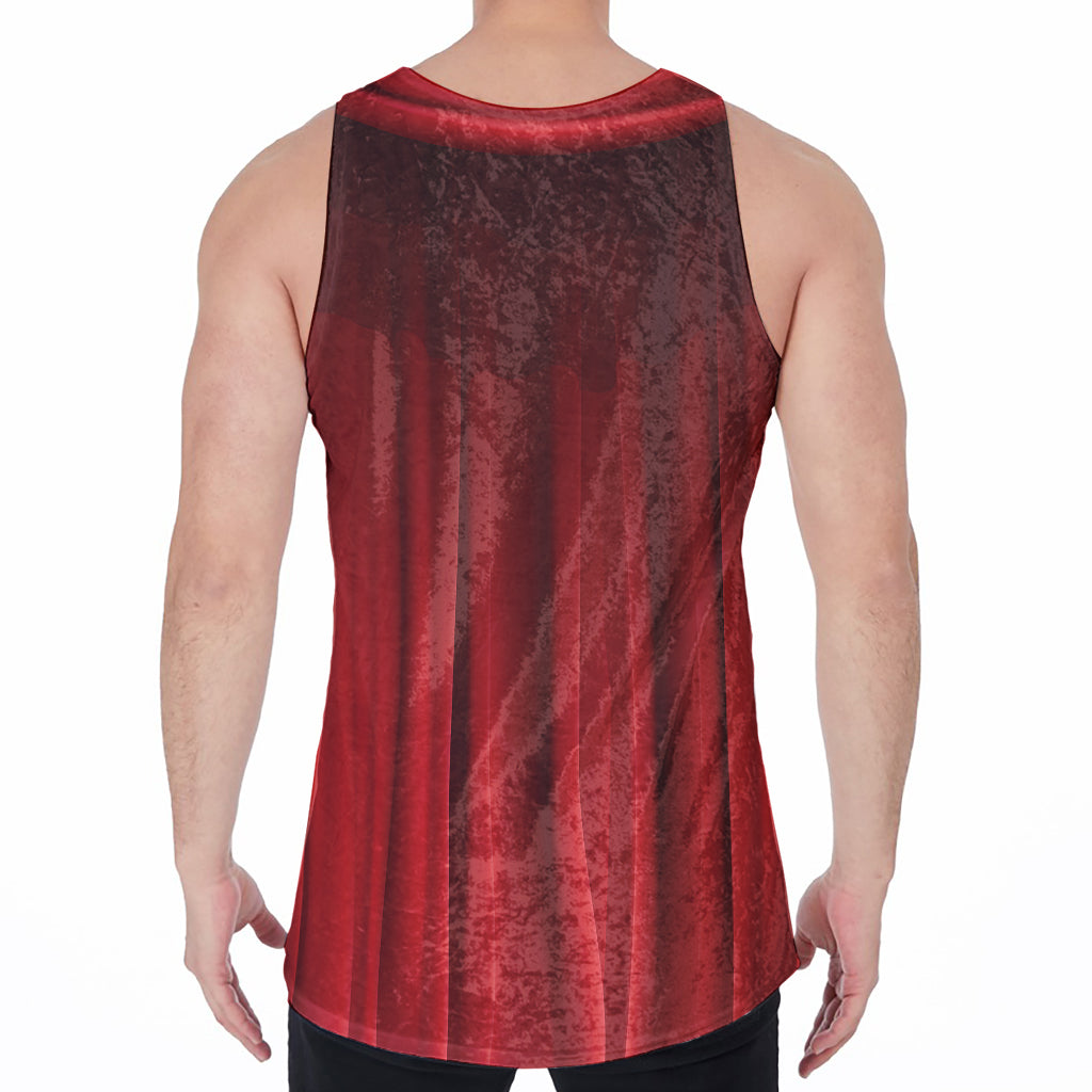 Red Curtain Theater Print Men's Velvet Tank Top