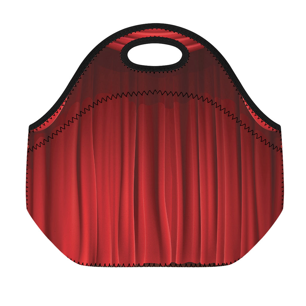 Red Curtain Theater Print Neoprene Lunch Bag