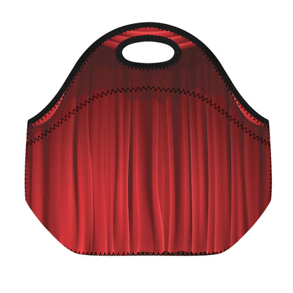Red Curtain Theater Print Neoprene Lunch Bag