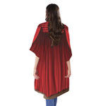 Red Curtain Theater Print Open Front Beach Cover Up