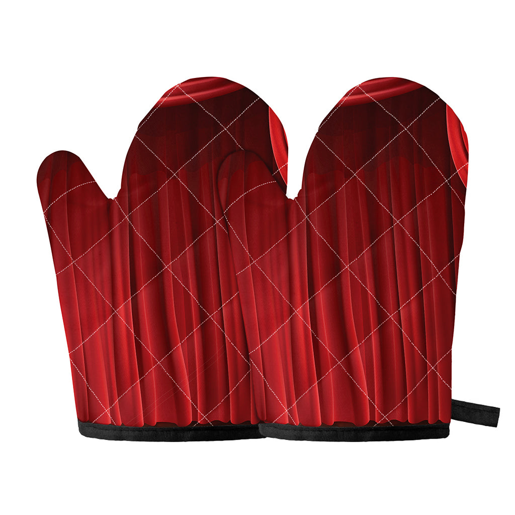 Red Curtain Theater Print Oven Mitts