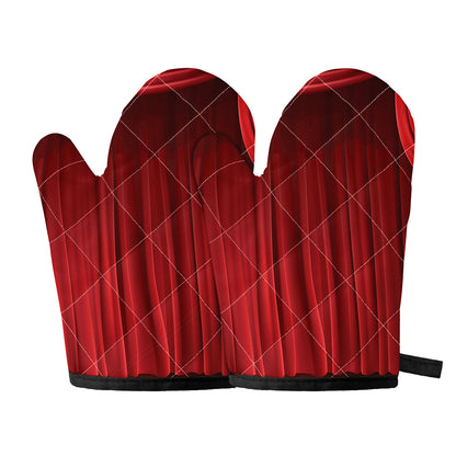 Red Curtain Theater Print Oven Mitts