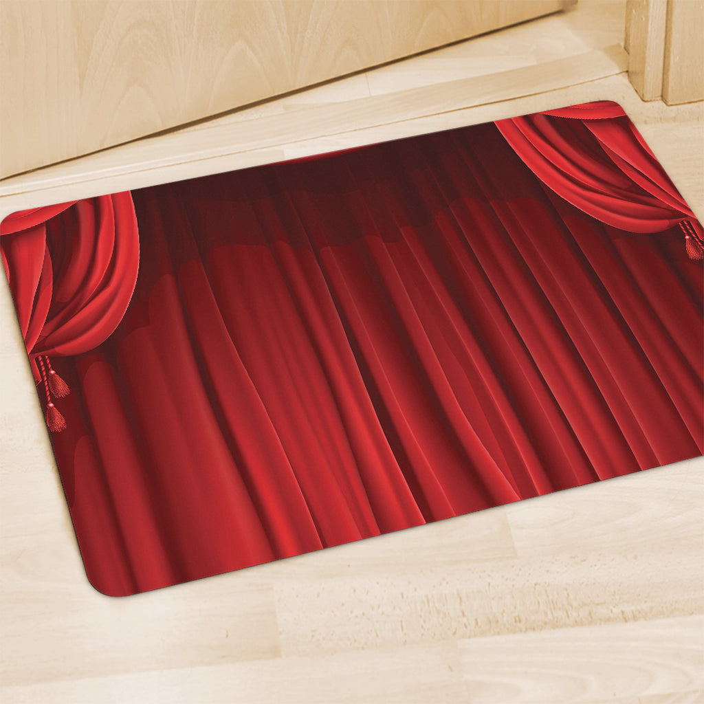 Red Curtain Theater Print Polyester Doormat