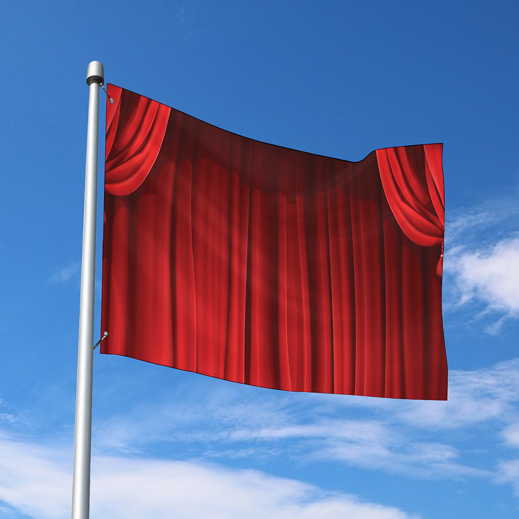 Red Curtain Theater Print Polyester Flag
