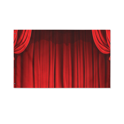 Red Curtain Theater Print Polyester Flag