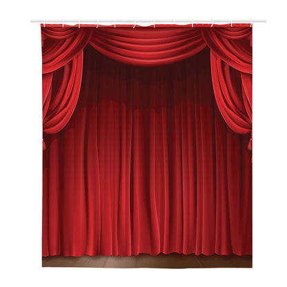 Red Curtain Theater Print Polyester Shower Curtain