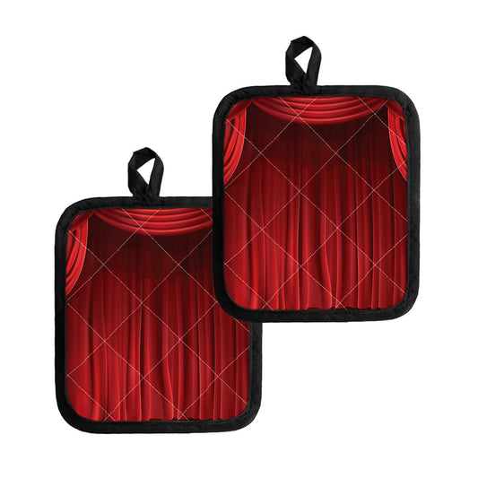 Red Curtain Theater Print Pot Holders