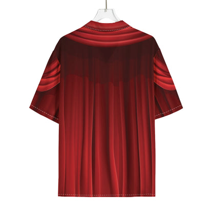Red Curtain Theater Print Rayon Hawaiian Shirt