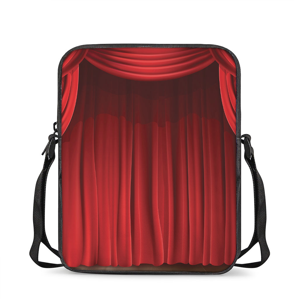 Red Curtain Theater Print Rectangular Crossbody Bag