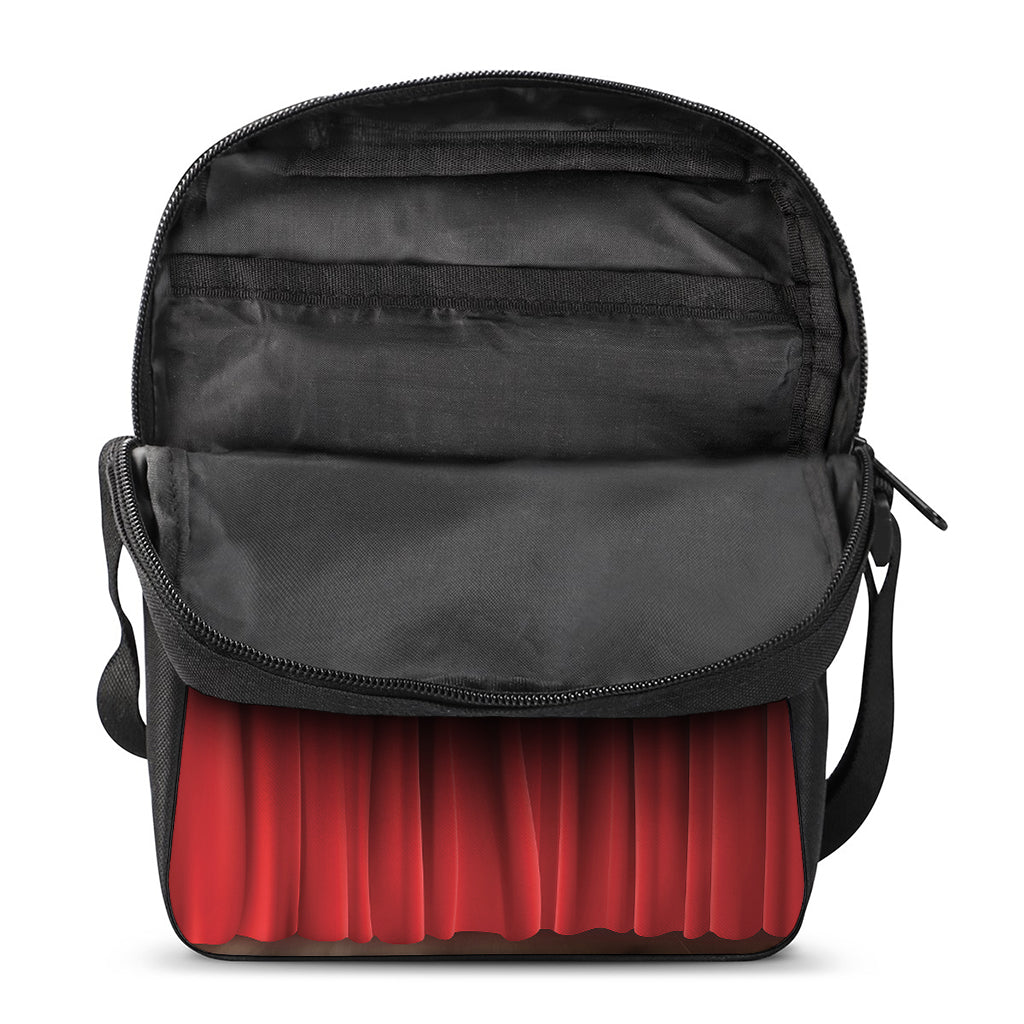 Red Curtain Theater Print Rectangular Crossbody Bag