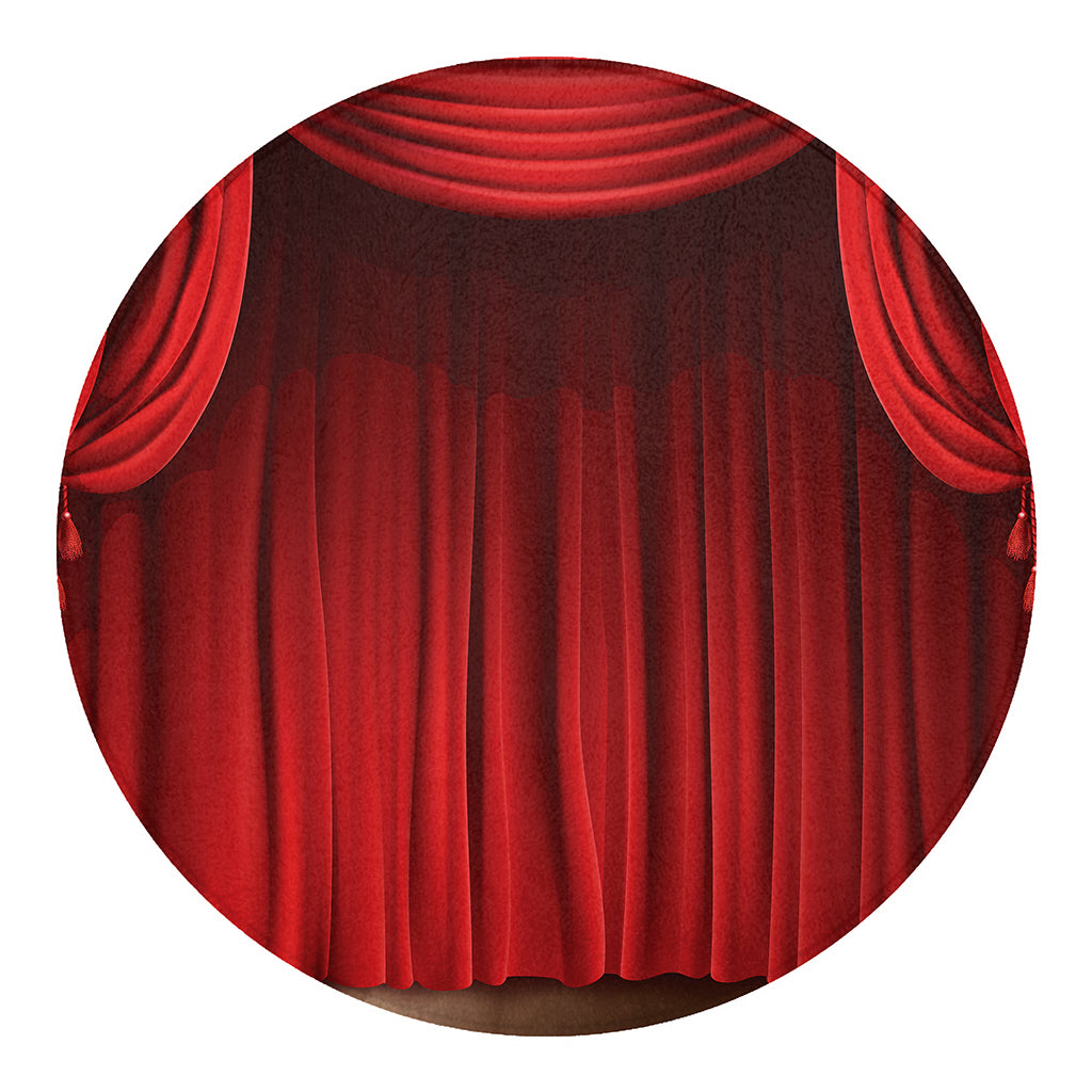 Red Curtain Theater Print Round Blanket