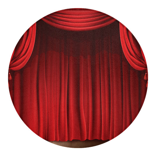 Red Curtain Theater Print Round Blanket